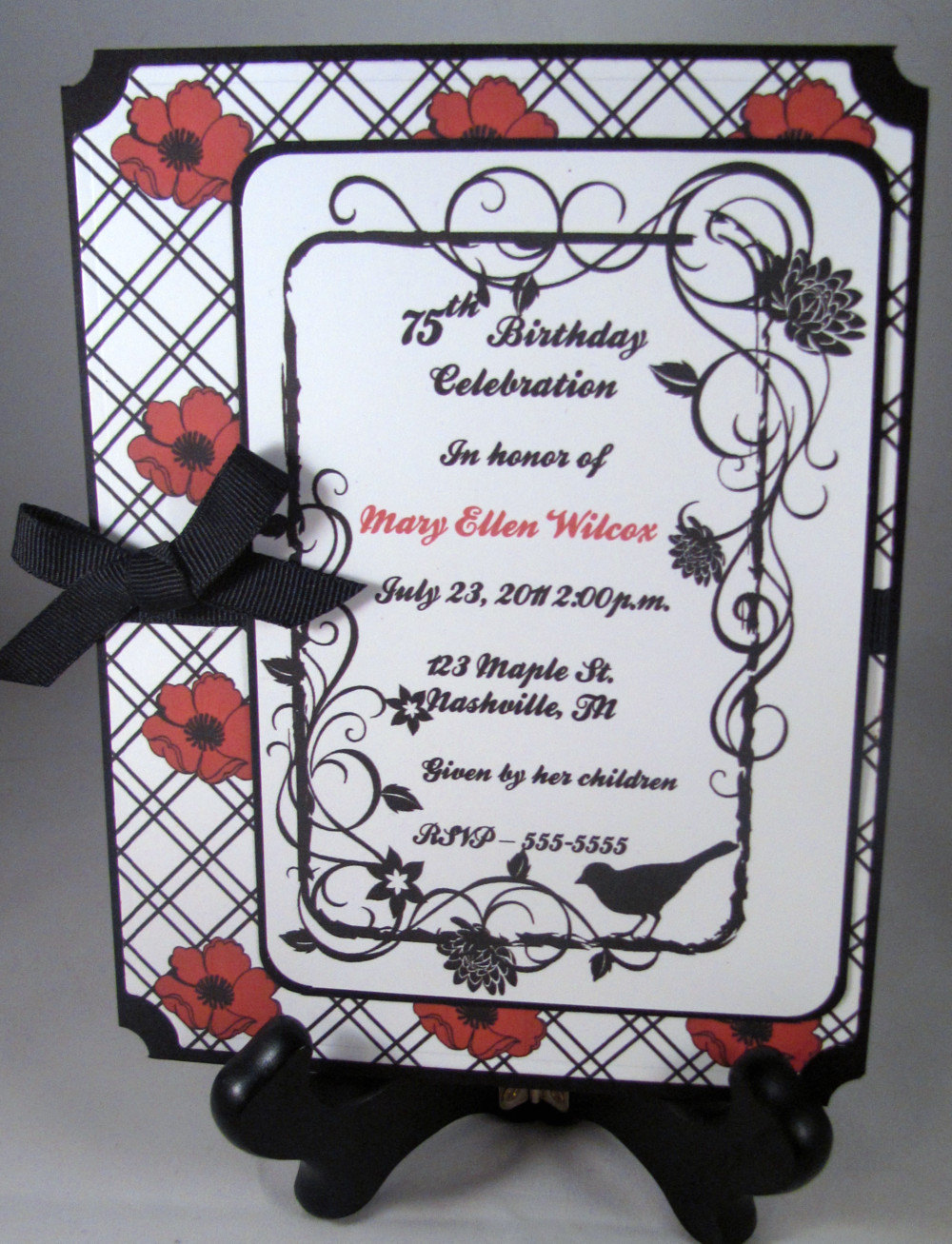 Classic Red & Black Poppy Invitation