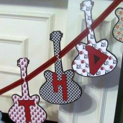 Rock Star Personalized Birthday Banner featuring Guitar Heroes