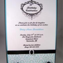 Chandeliers, Velvet, Pearls & Tiffany Blue Invitation
