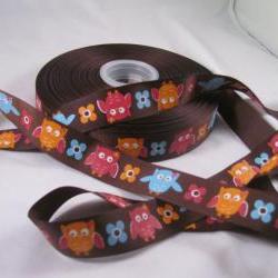 Festive Owl 7/8" Ribbon - 3 Yards