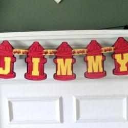 Little Fireman Birthday Banner